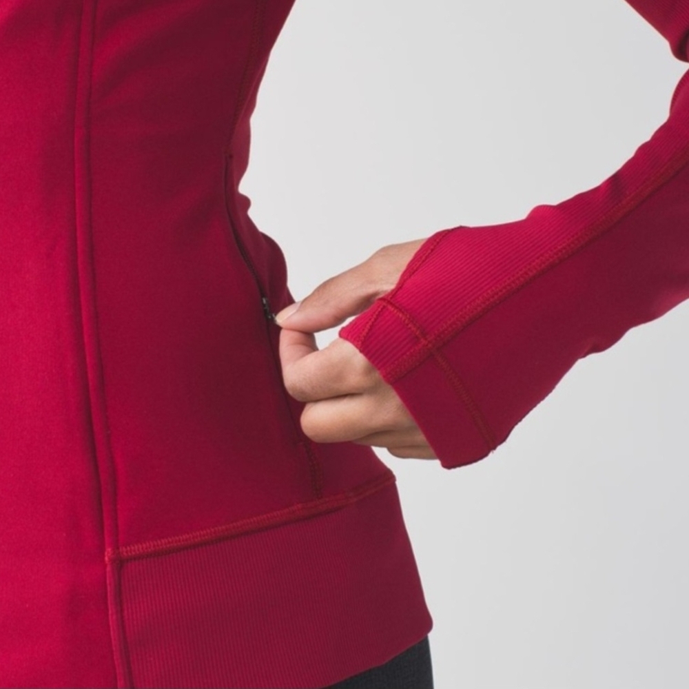 Red Asymmetrical Zip Jacket - Picture 4 of 12